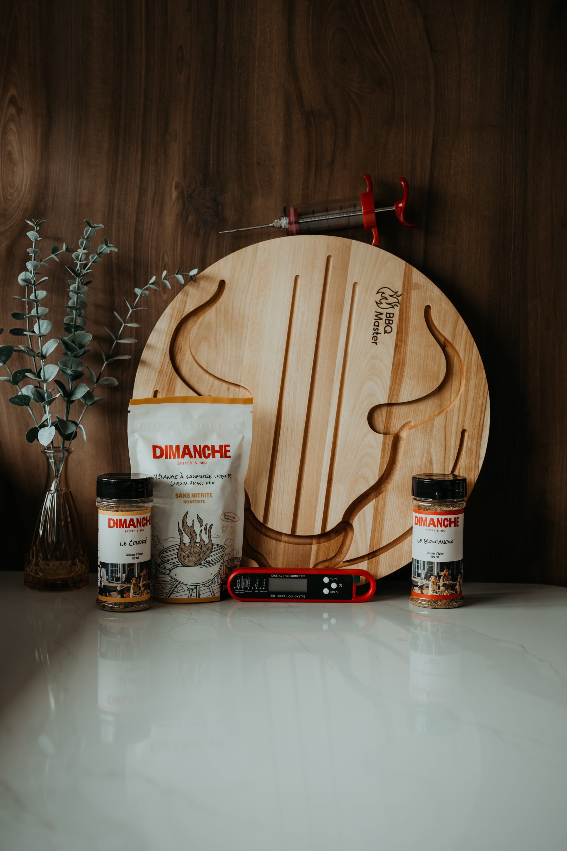 Pack PAPA BBQ personnalisable + Planche à découper avec réservoir à jus – BBQ Master El Toro